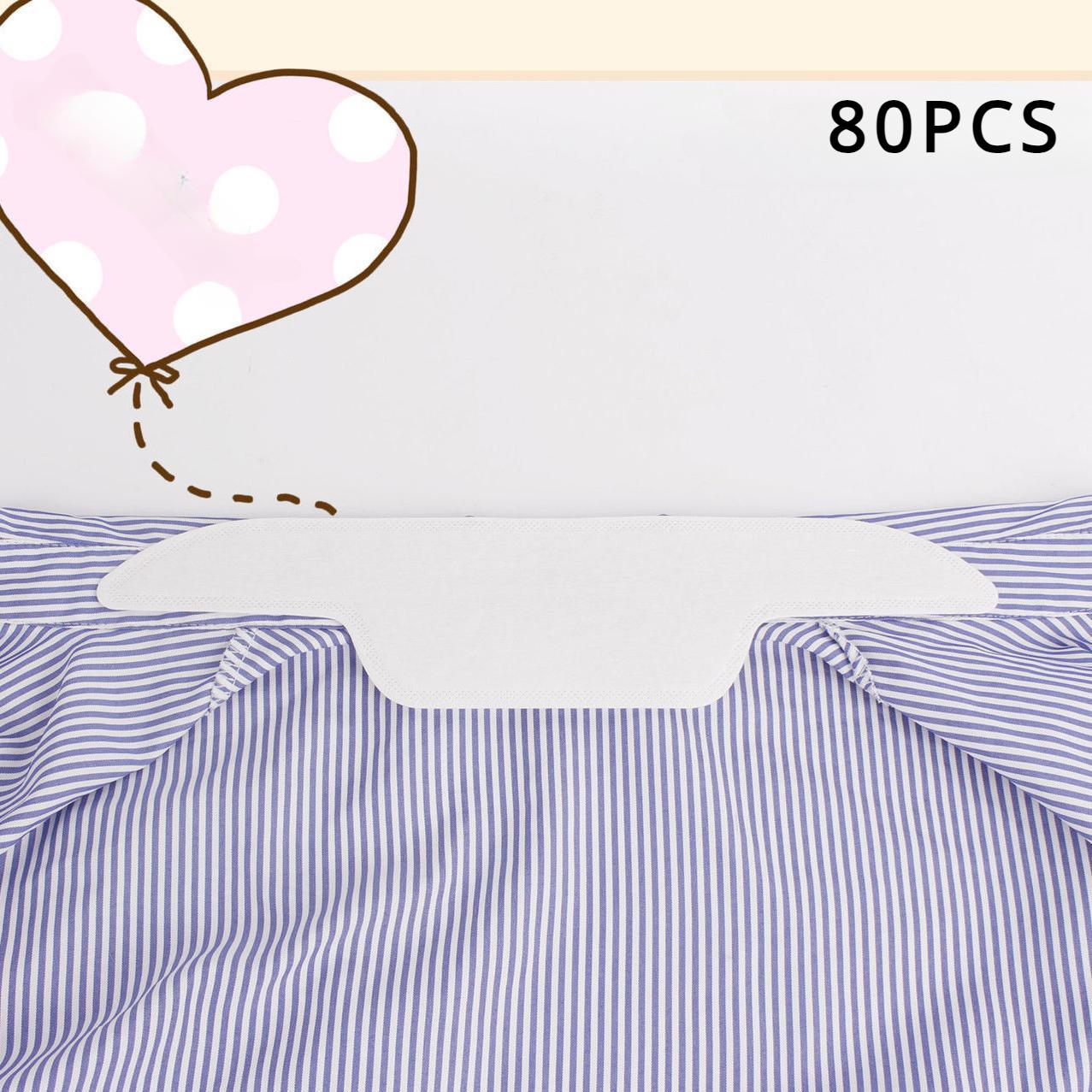 

Белая наклейка против грязного пота, воротник рубашки, одноразовый дезодорант, костюм, наклейки унисекс, впитывающая пот, новая подушечка против пота 80pcs