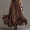 Women Boho Lace Spaghetti Strap Maxi Dress Sleeveless V Neck Flowy Ruffle Long Dress Vintage Bohemian Party Dress