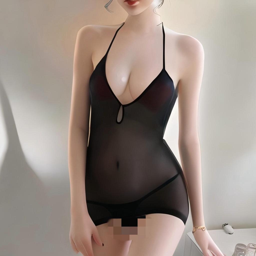 Sheer Temptation: Tearable Lingerie Bodysuit & Stockings Set