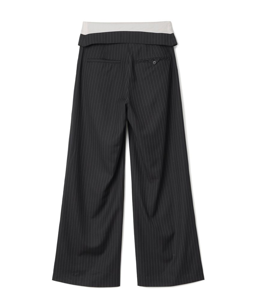 MILLO WOMEN Folding Wide Trousers [Black]