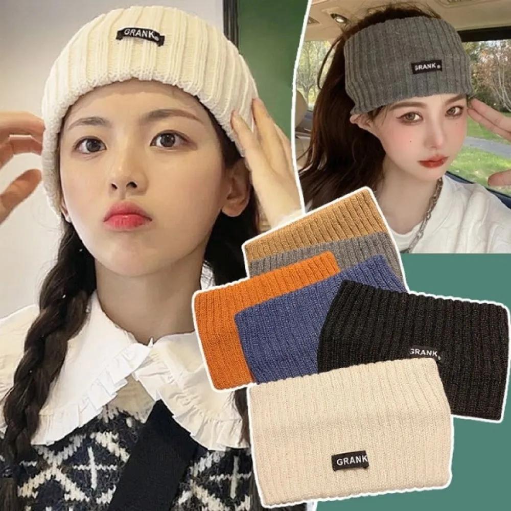 Athletic hairband, fashion hairband, wide, thick and soft knit hairband, autumn hat, sports hairband dark beige