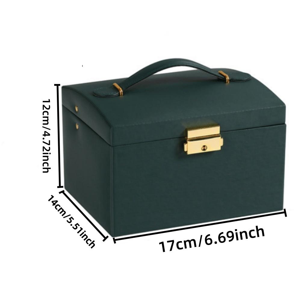 Simple Three-Layer Leather Drawer Jewelry Box Earrings Jewelry Storage Box Stud Earrings With Lock Jewelry Box Set