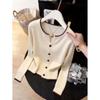 Women S Korean Style Lady Round Neck Long Sleeve Knit Top