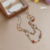 Elegant Glass Resin Ceramic Water Drop Gourd Flower Necklace