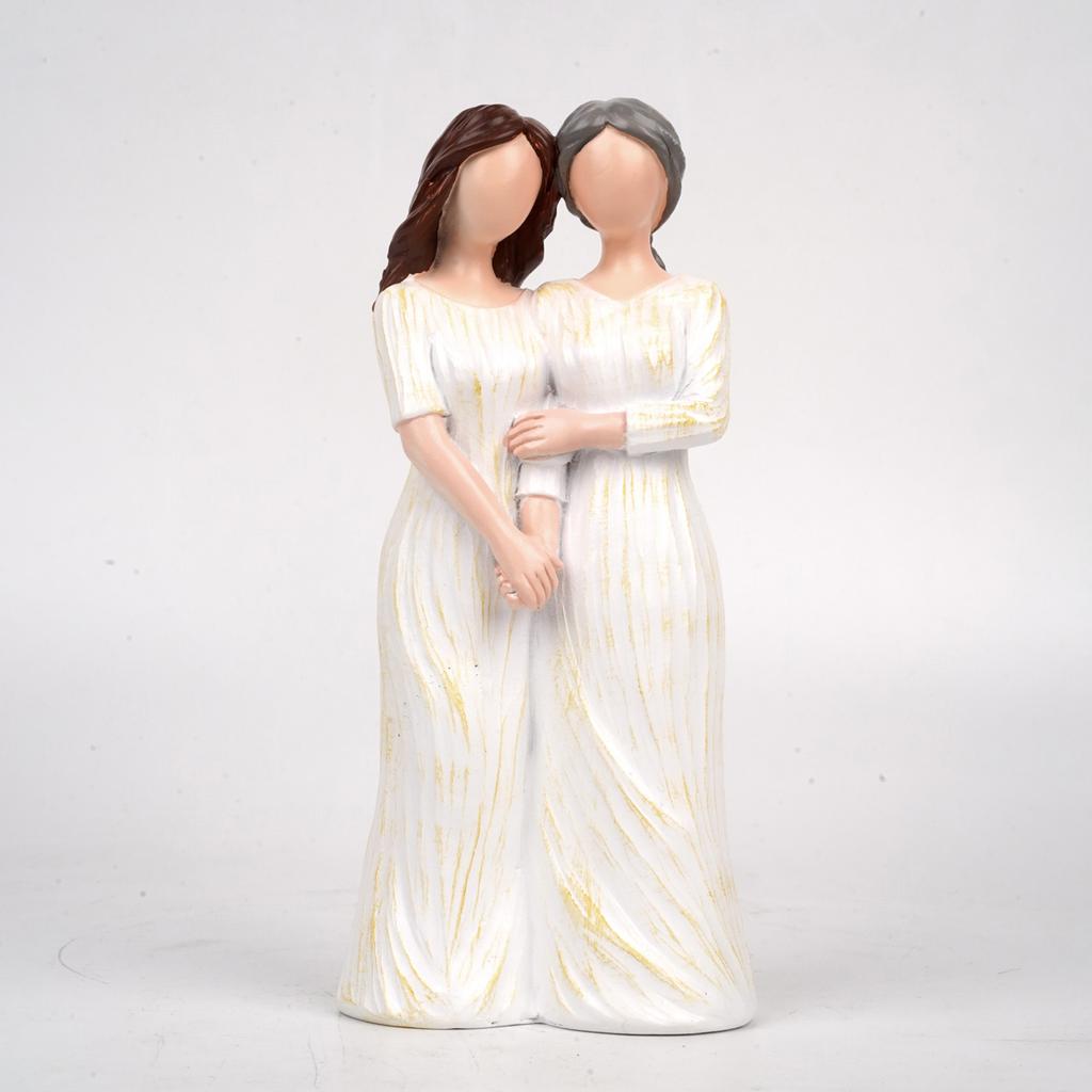 Mother Daughter Resin Statue, Gifts for Mom from Daughter:Unique Birthday Gift for Mom Daughter from Mom Tabletop Shelf Decor