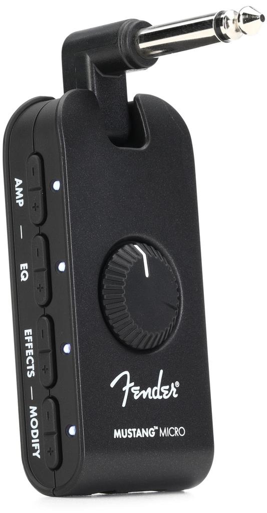 Fender MICRO Guitar Bass Headphone Black MUSTANG™ & Amplifier,