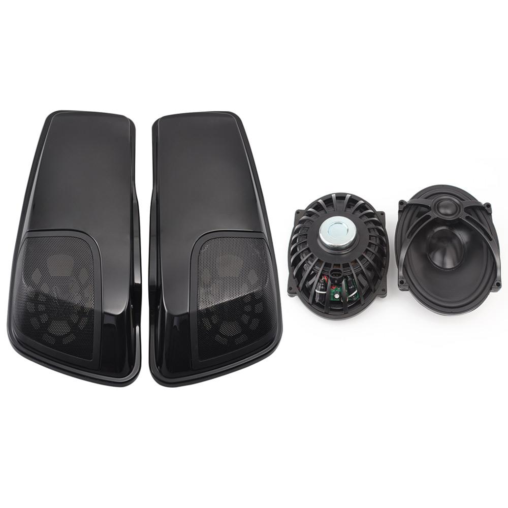 5" X 7" Motorcycle Saddlebag Lids & Speakers For Harley Touring Road King Electra Street Glide 2014-2020 ABS Plastic Accessories