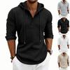 Men's Daily Loose Casual Retro Hooded Henley Long Sleeve T-shirt