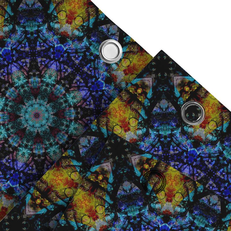 Unique Blue Yellow Shower Curtain Waterproof Fabric Bath Decorations Print Decorative Customizable Waterfall Design For Bathroom