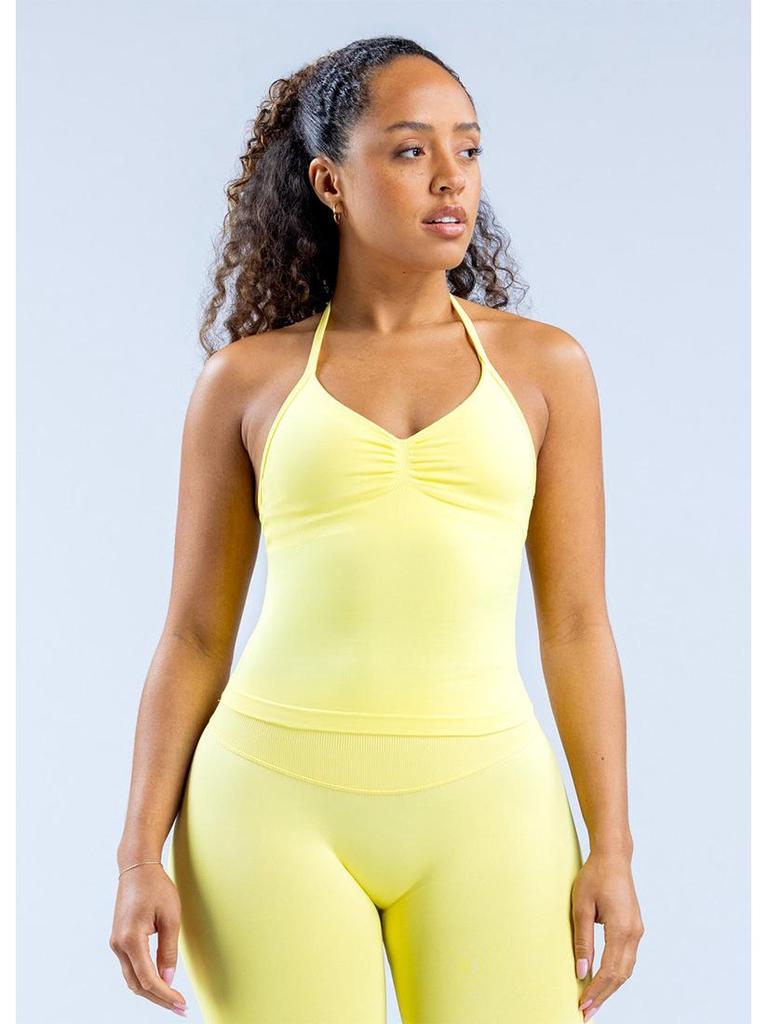 DFYNE Yoga Wear: V-Neck Tank Top & Seamless Long Pants Set