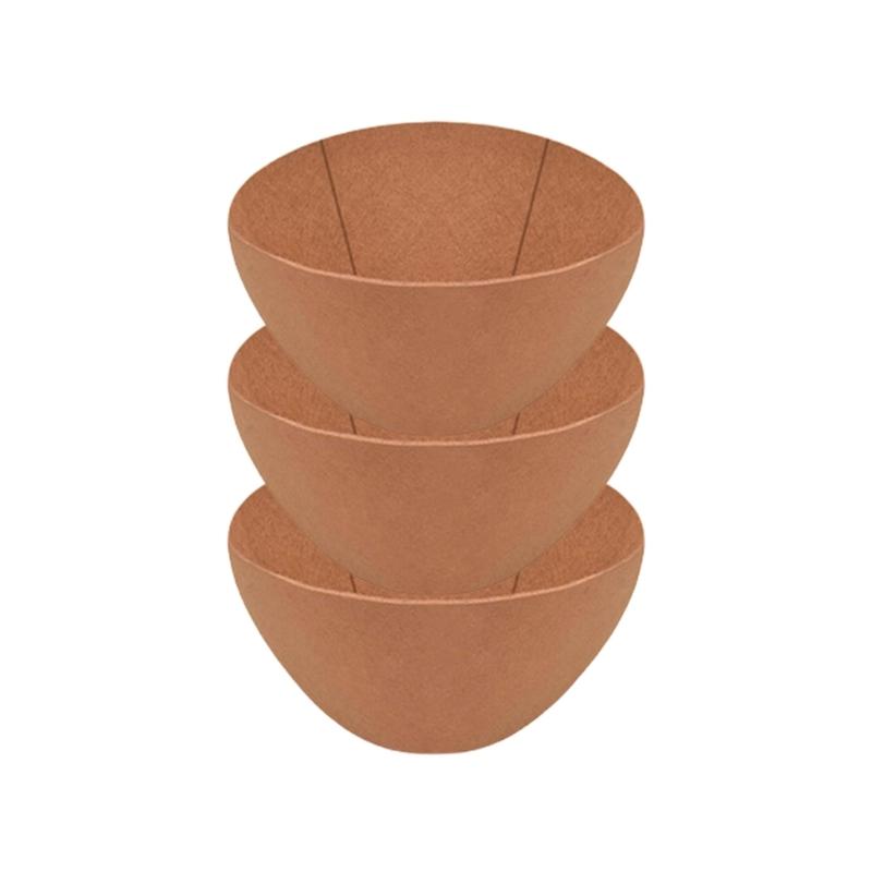 3 Piece Reusable Thick Felt Hanging Basket Inserts, Round Fabric Flower Pot Liners Prevent Soil Loss and Bird Nesting