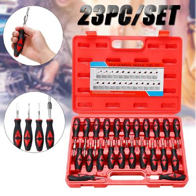 23PCS Universal Terminal Release Tools Set Harness Connector Remover Tool Package Hand Tool Kit with Plastic Toolbox