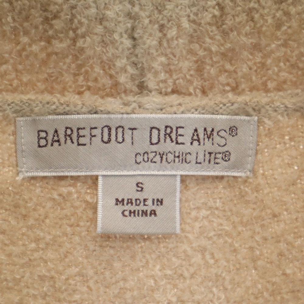 BAREFOOT DREAMS Long Sleeve Shawl Collar Cardigan S Beige Fluffy Roomwear Women Used