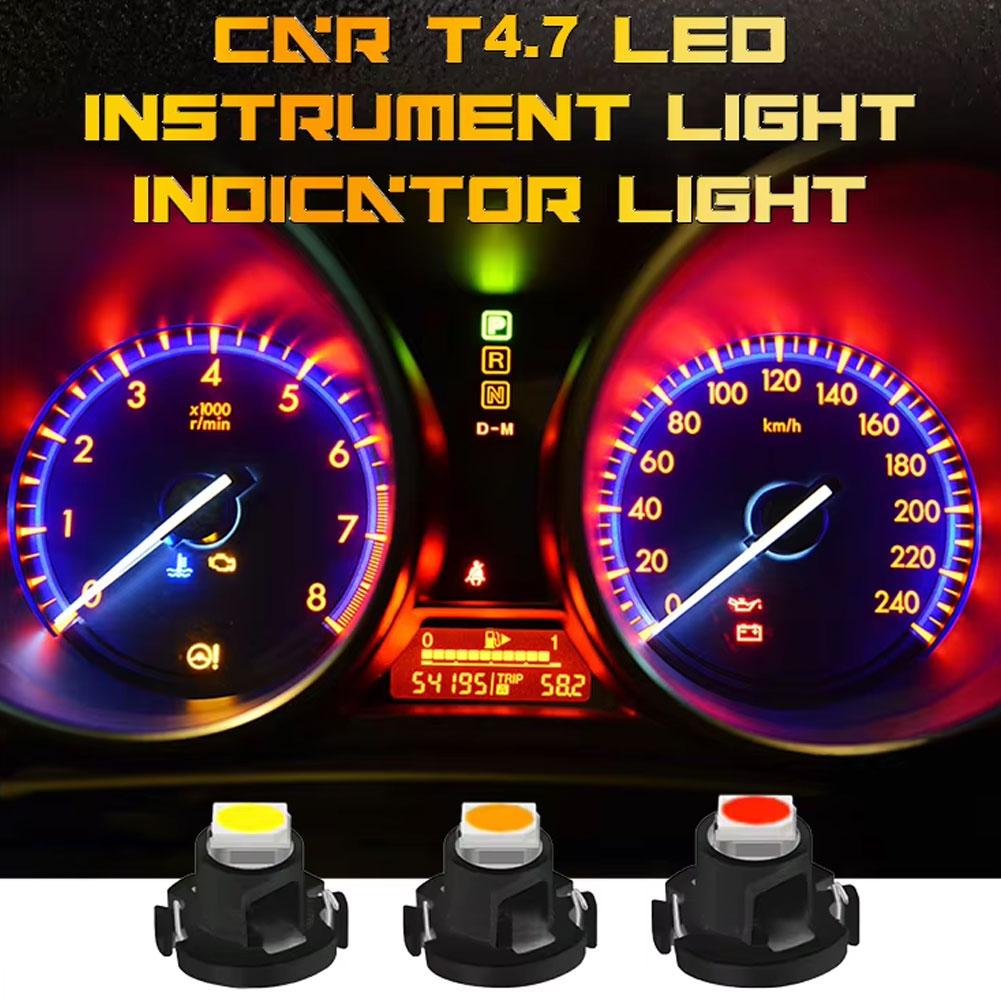 Multicolor Car LED Lights Bulb T4.7 Indicator Light Bulb Car Dashboard Warning Indicator Light Instrument Lamp Auto Lamp