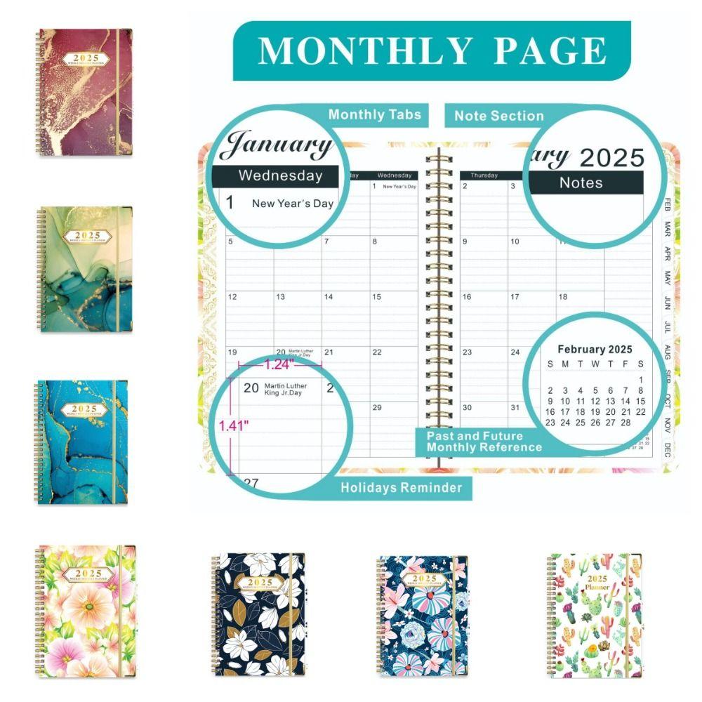 Loose-leaf  Coil 2025 Agenda Planner Notebook Thicken Diary Notebook A5  Schedules Notepad  Student