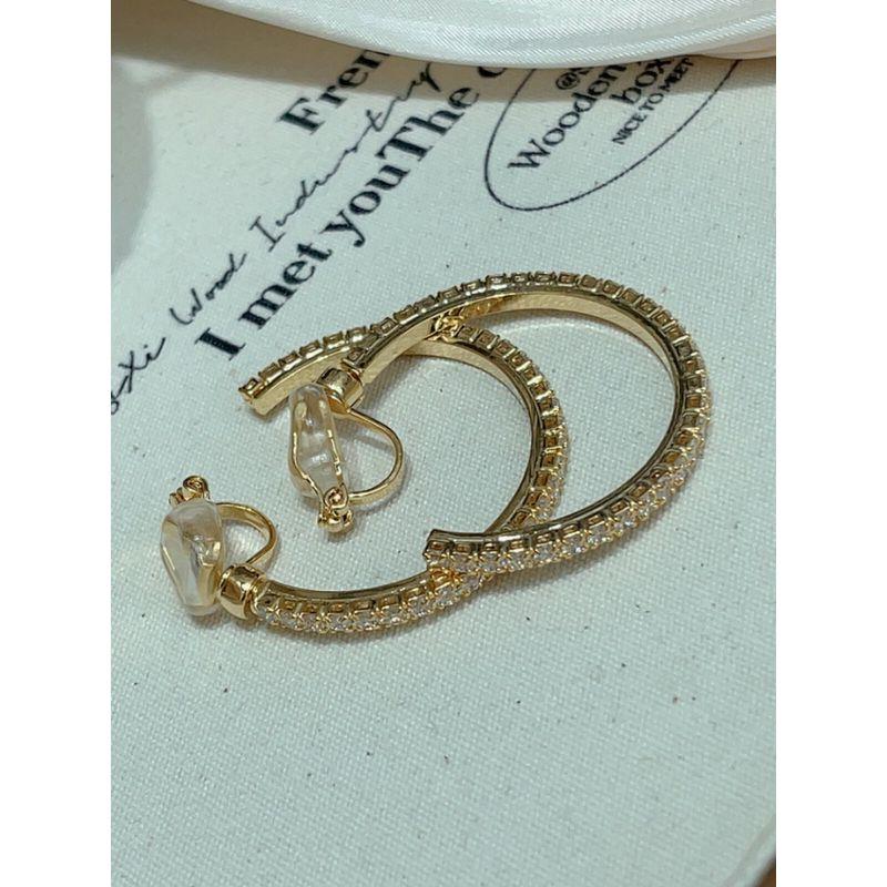 Super Flash Rocking Elegant Full Diamond Ear Clip Painless Exquisite No Pierced Fancy Fashion Fashion Earrings Jewelry Female
