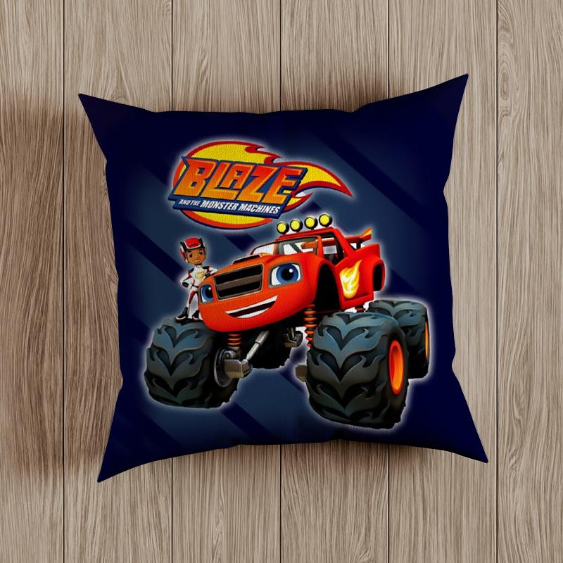 Blaze Monster Machines Pillow Case Blaze Cars Cartoon Kids Children Russian Crusher Truck Vehicles Bedroom Decorate Cushion Covers 45cm
