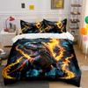 Fiery Dinosaur Print 3-Piece Bedding Set Bedding Set (1 Duvet Cover, 2 Pillowcases, Duvet Not Included)