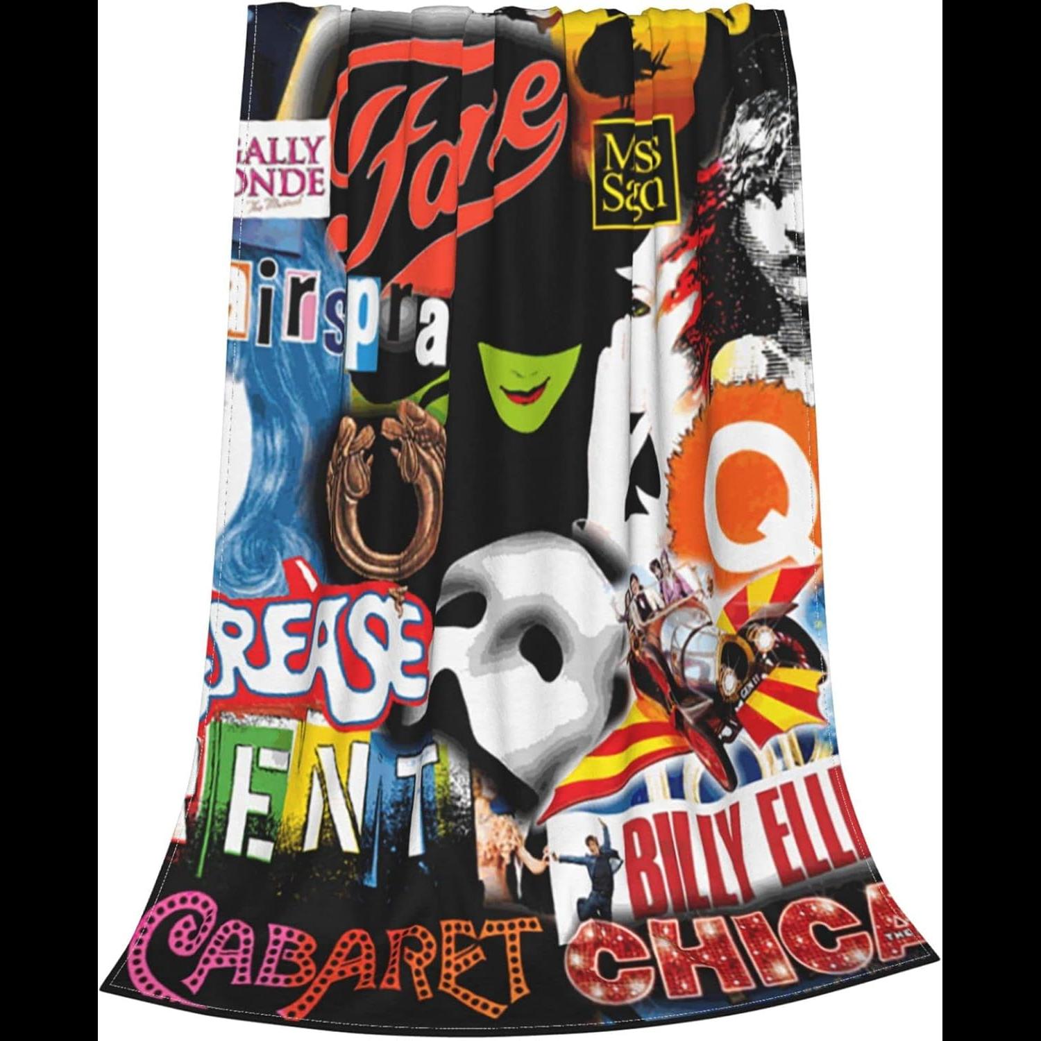 Broadway Movie Musical Soft Cozy Throw Blanket for Bed Car Couch Living Room Travel x 75X95CM