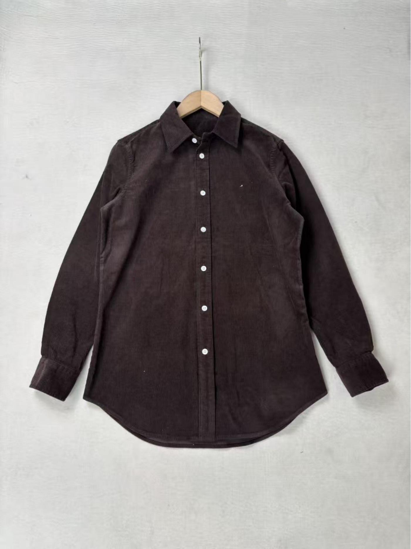 

Women s Navy Brown Embroidered Cotton Corduroy Shirt Large коричневый