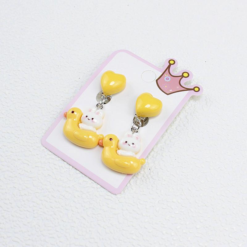 Painless Clip-On Princess Earrings for Girls – Cute Cartoon Dangle Jewelry Gift