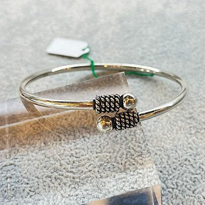 [Arif] Silver Bangle Tribal Silver925 Indian Jewelry Wrap Bracelet Unisex Women Men Handmade One-of-a-Kind 925 Sterling Silver Emerald