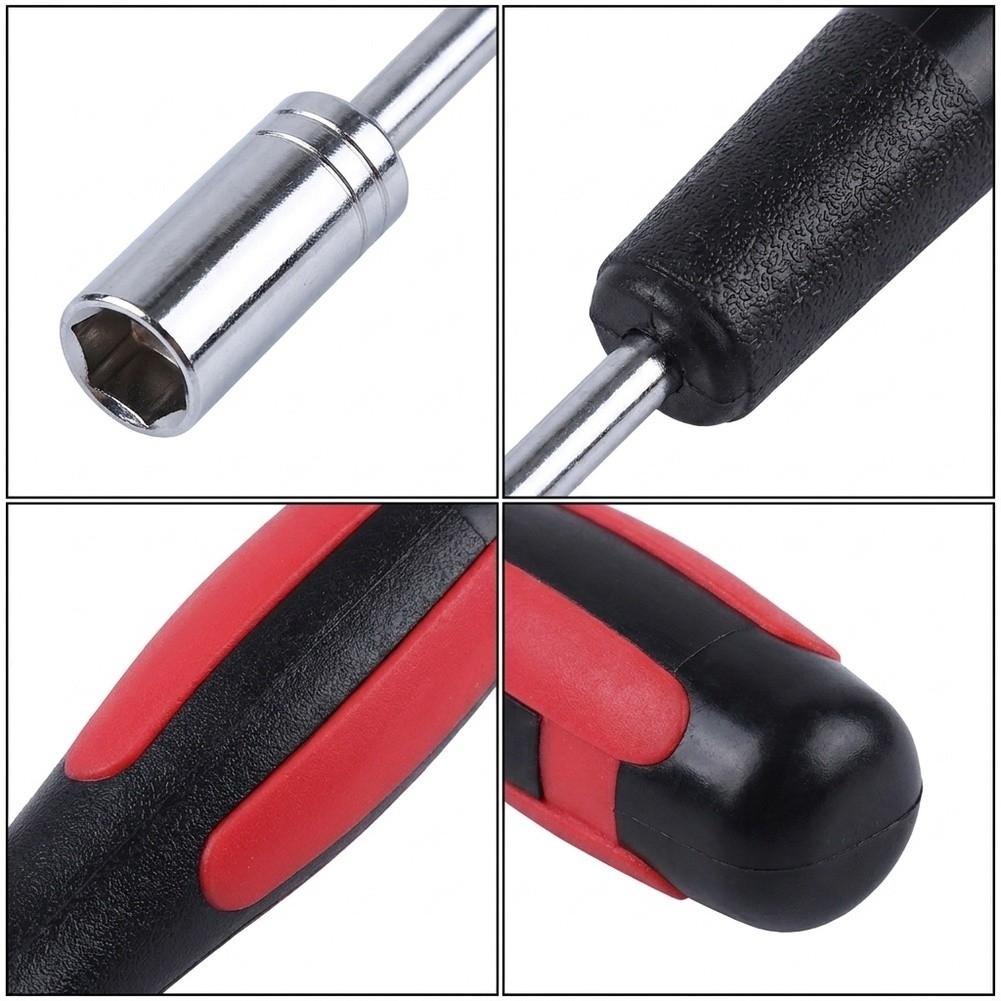 Hollow Shaft Nut Socket Driver Set with Rubber Handle and Extended Length