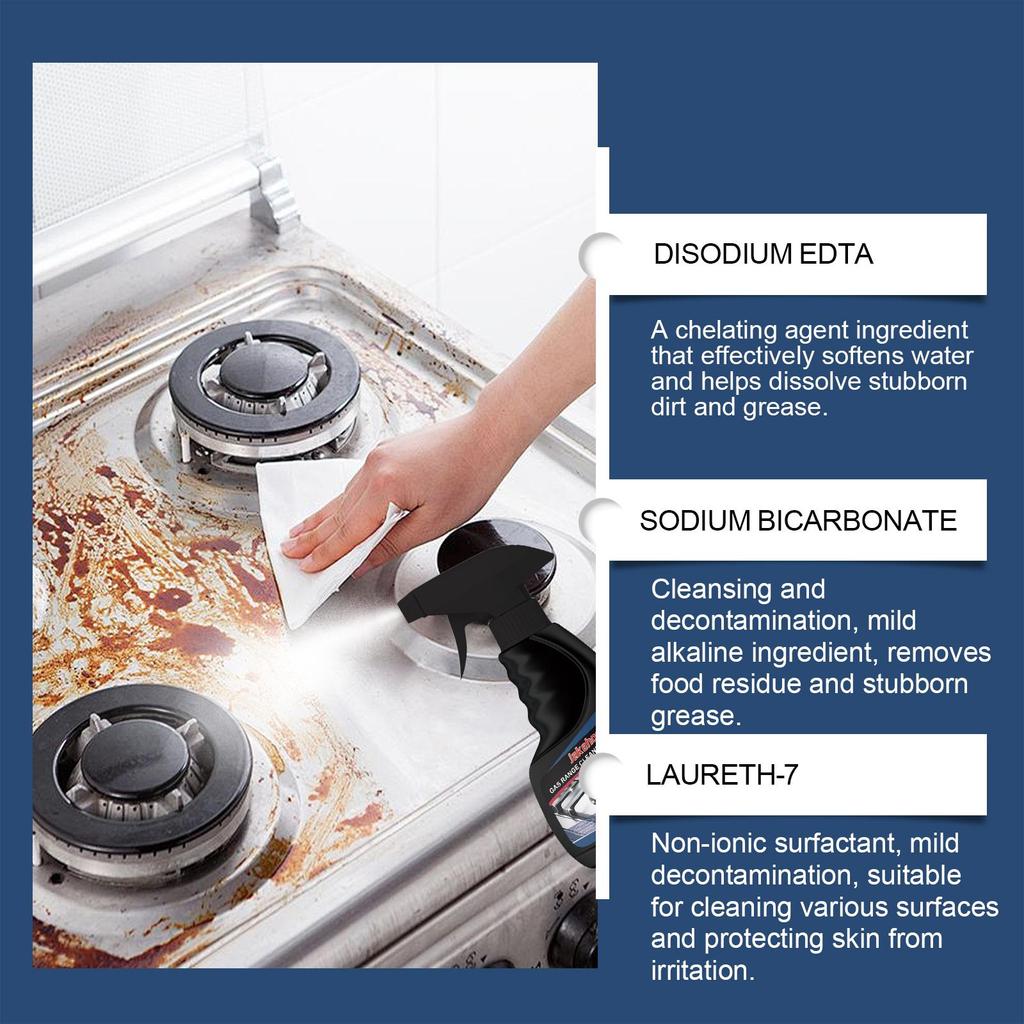 Gasherdreiniger Gasherd Multifunktionaler Entfettungsreiniger Herd Glänzt wie Neu