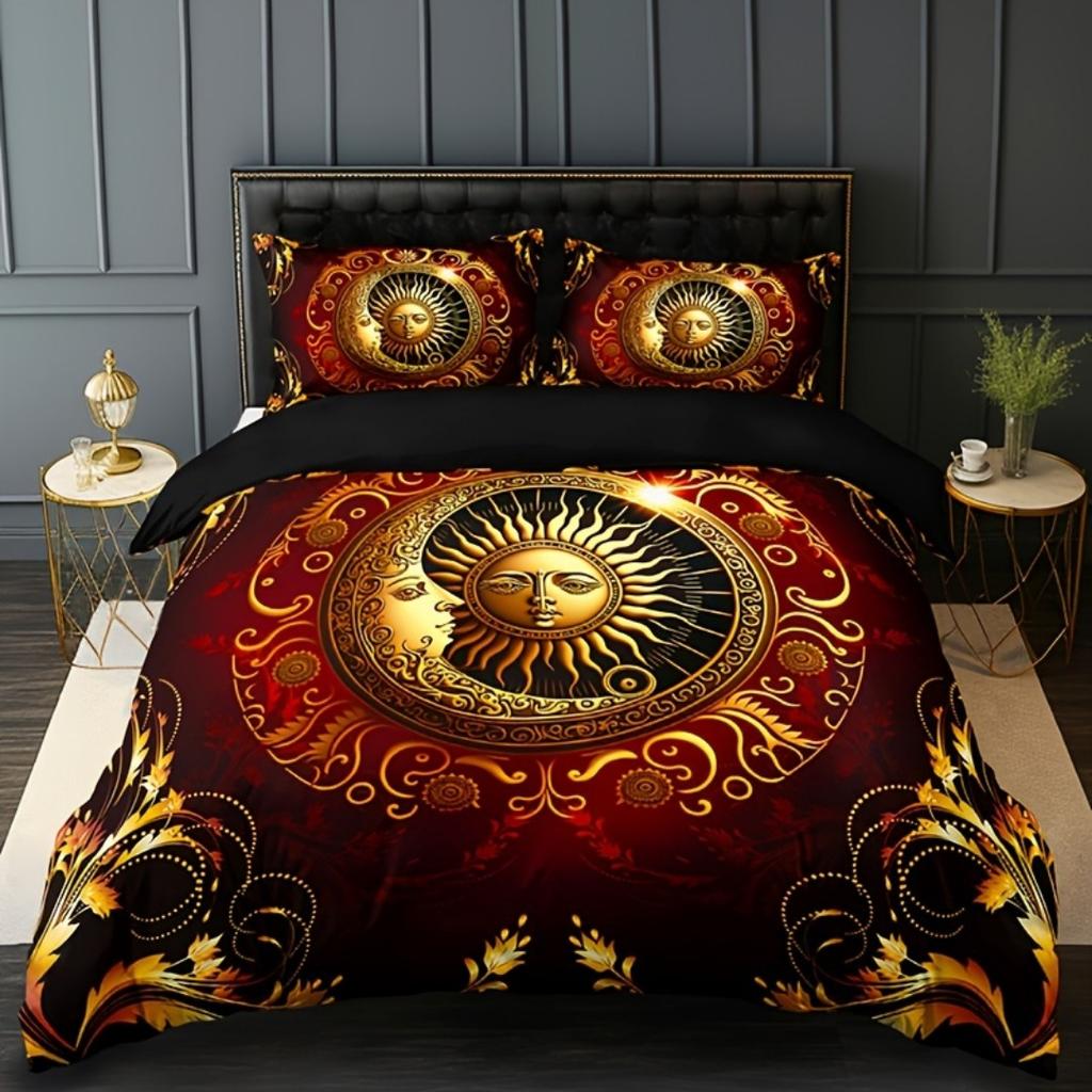Mystic Celestial Sun Moon 3D Printed Bedding Set Comfortable Duvet Cover King Queen Twin Size Bithday Gift Bedroom Decoration