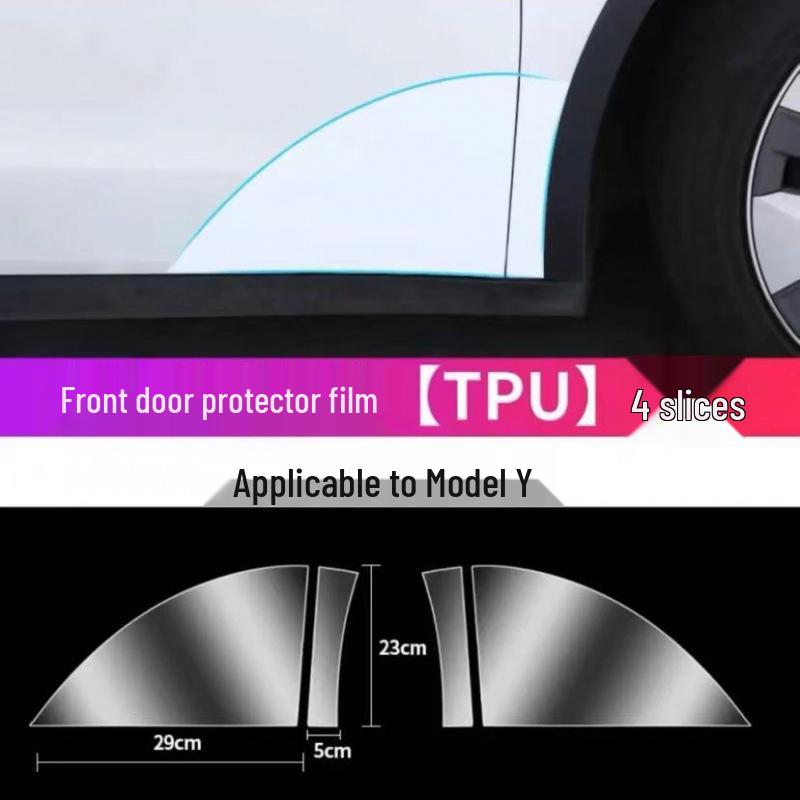 Tesla Model 3/Y Rear Door TPU Protection Film (Triangle Paint Surface)