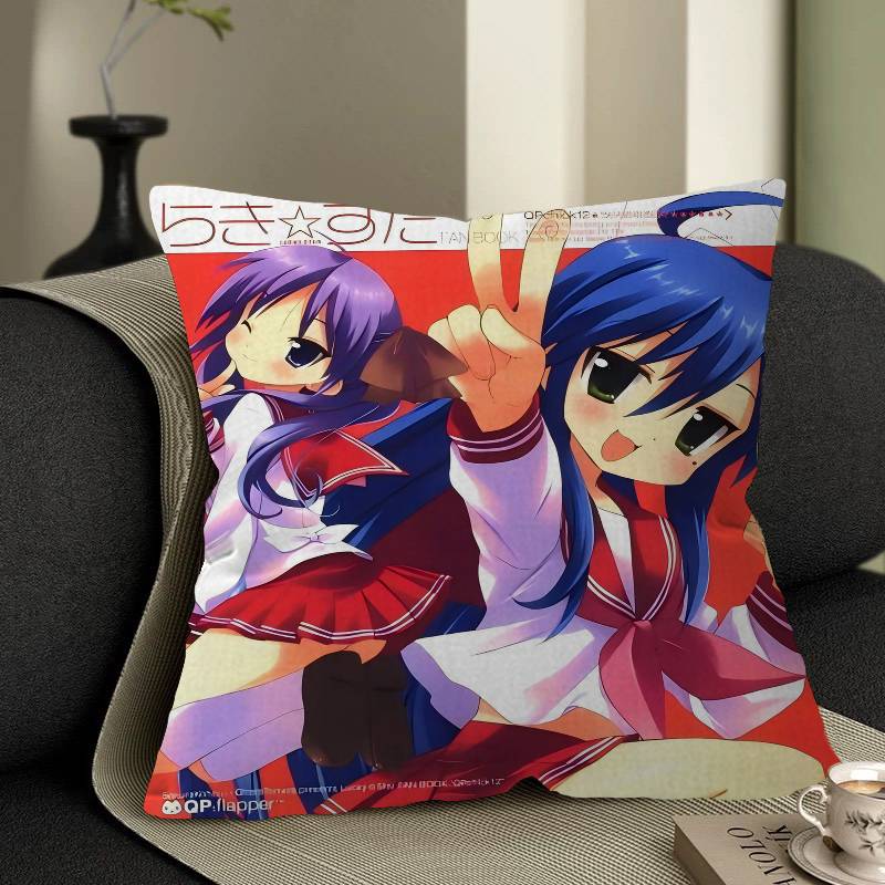 Anime Lucky Star Personalized Pillow Cover Kids Bedroom Wild Party Decor Pillowcase Kid Birthday Shower Gift