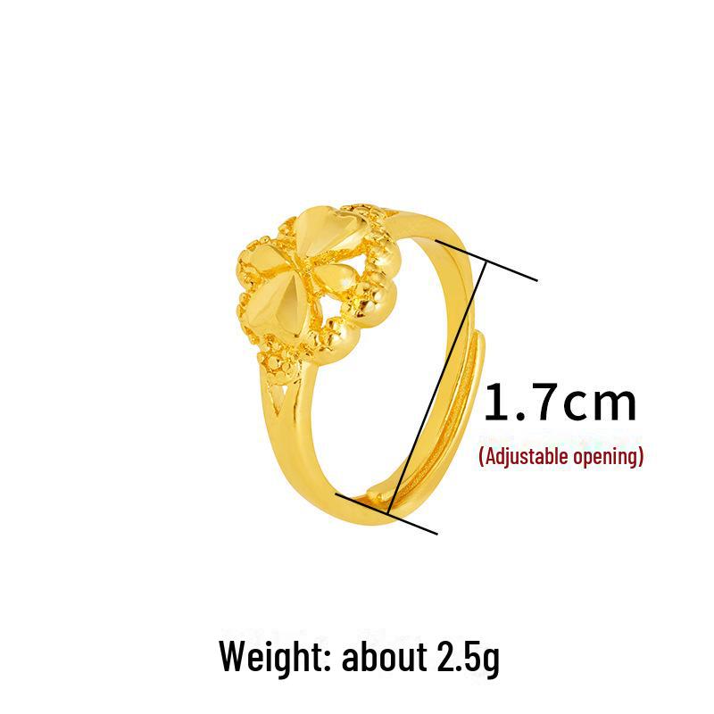 Elegant Sand Gold Butterfly Petals Ring for Women – Light Luxury Fashion Jewelry