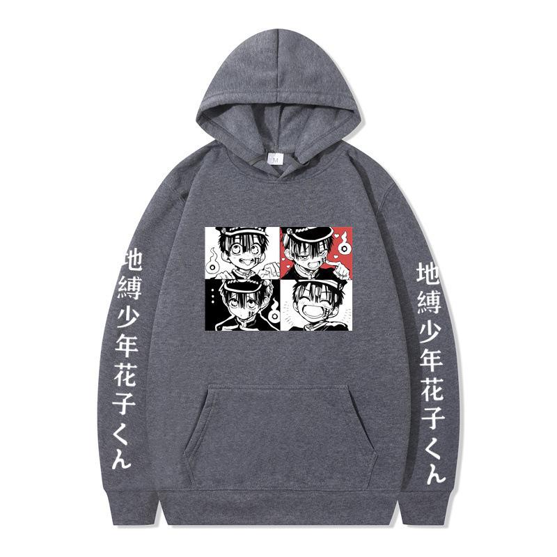 Japanese Animation Toilet-Bound Hanako-kun Hoodies Print Sweatshirt Unisex Autumn Winter Fleece Streetwear Tops Sudaderas