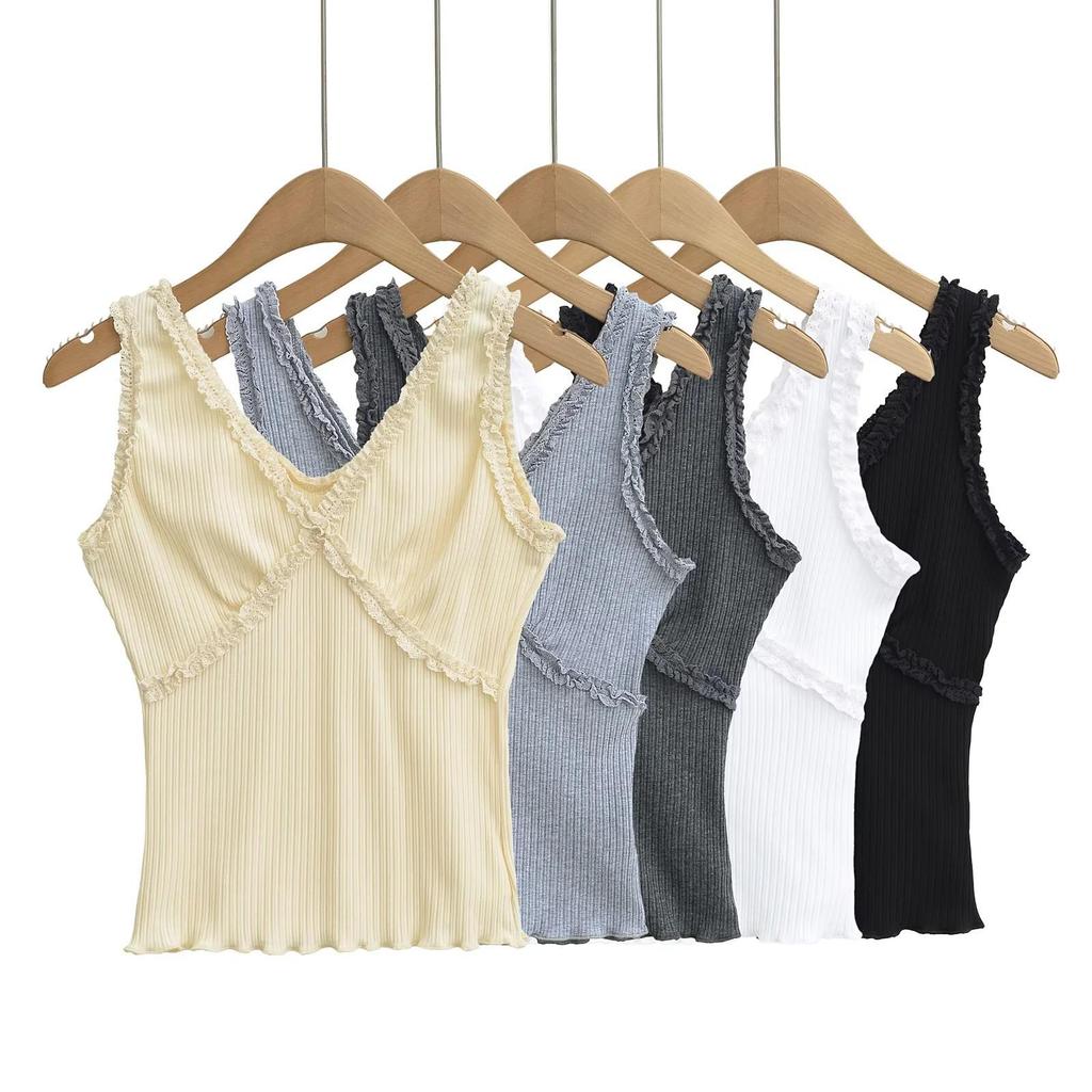 Women's Sweet Ruffle V-Neck Short Sleeve T-Shirt, Slimming Summer Base Layer Top 2025