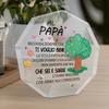 Italian Acrylic Sign - Heartfelt Father's Day Gift, Contemporary Farmhouse Table Decor with Floral Tree Design & Sentimental Italian Message, Battery 