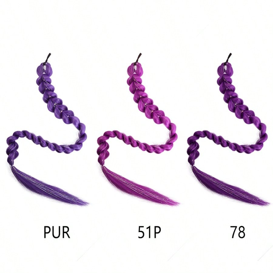 Purple pigtail wig | pigtail with laser wire | advanced synthetic hair, suitable for avantgarde hairstyle, role play and Party style