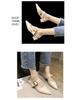 Women's 2025 Summer Korean Style Pointed Toe Closed Slippers with Belt Buckle & Chunky Heel