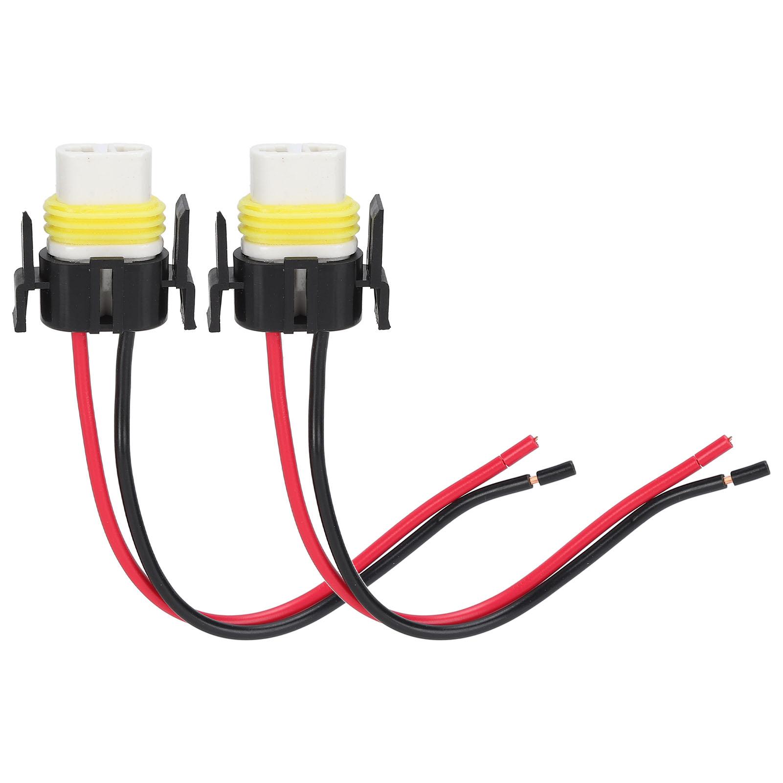 

2Pcs H11 Ceramic Female Socket 2 Pin 2 Hole Wiring Harness Connector Replacement 1mm 1224V