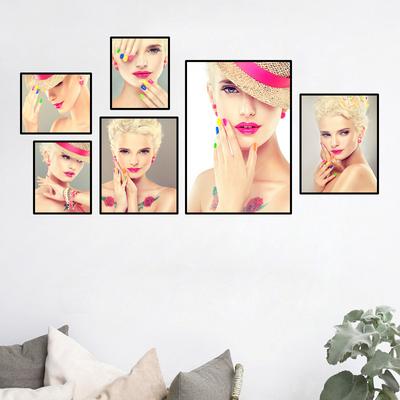 Beautiful Girl Art Poster Canvas Painting Fashion Makeup Picture Wall Decor Beauty Salon Wall Art Canvas Painting HD2912