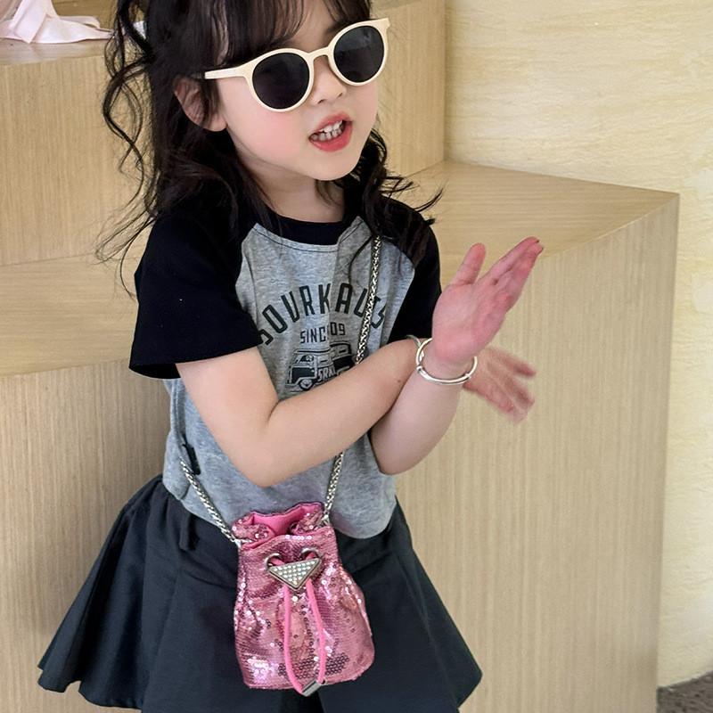 Trendy Mini Sling Bag For Kids With Shimmering Sequins Lightweight Shoulder Bag