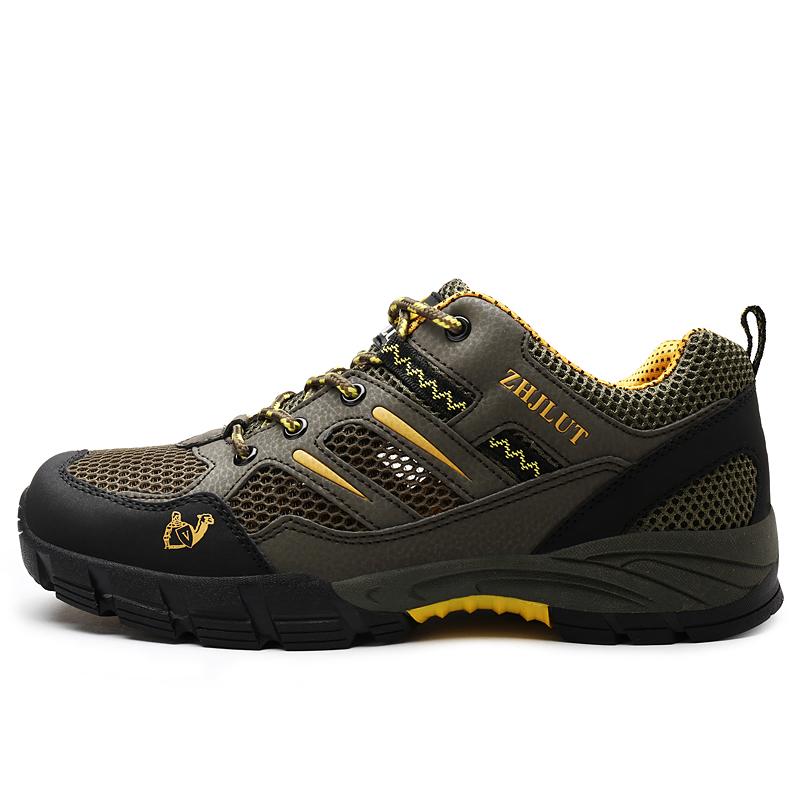 High Quality Leather Hiking Shoes Durable Outdoor Sport Men Trekking Leather Shoes Lace-Up Climbing Hunting Sneakers