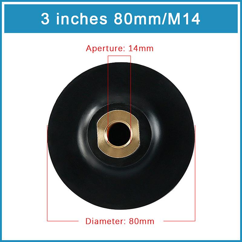 3Inch 4Inch Rubber Backing Pad M10 M14 M16 Thread Polishing Grinding Disc Backing Pad For Angle Grinder Polishing Disc Pad