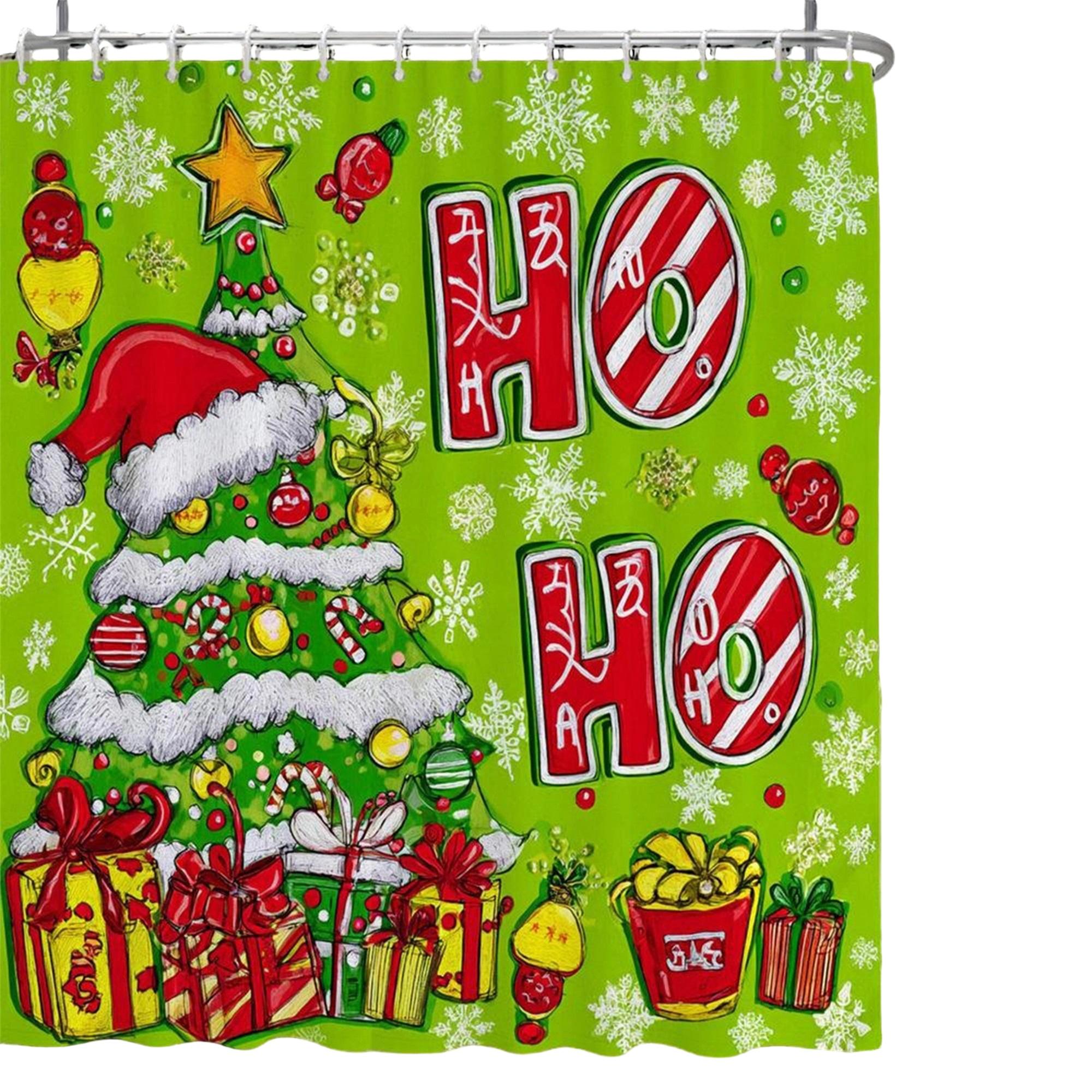 

GAEFestive Snowman Shower Curtain Set with Matching Bath Mat and Towels - Christmas Bathroom Decorations for Home 90x180cm