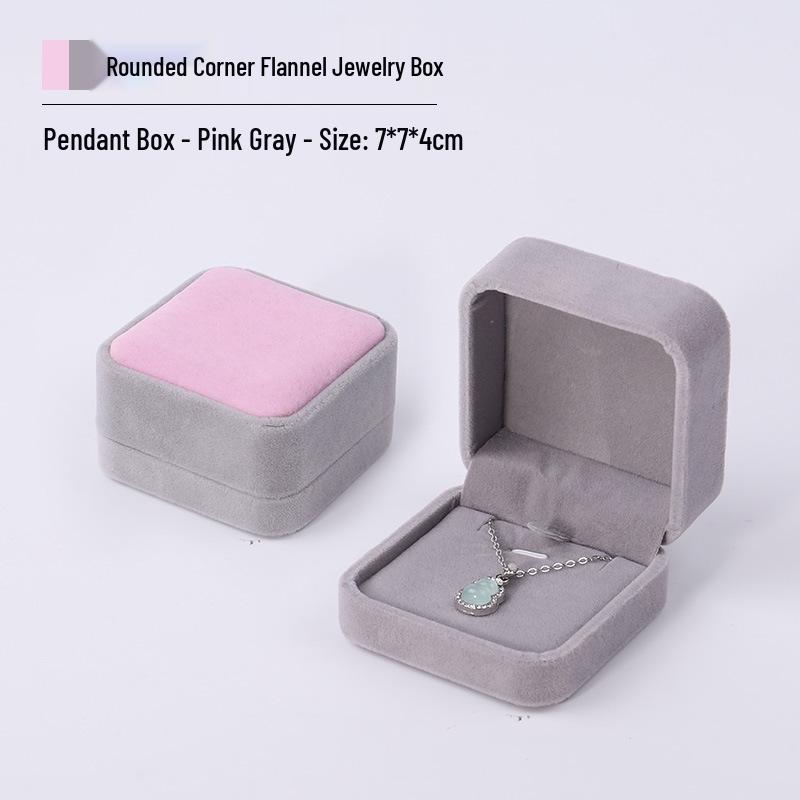 Pink Velvet Jewelry Box with Rounded Corners for Earrings, Bracelets, Rings, and Gifts