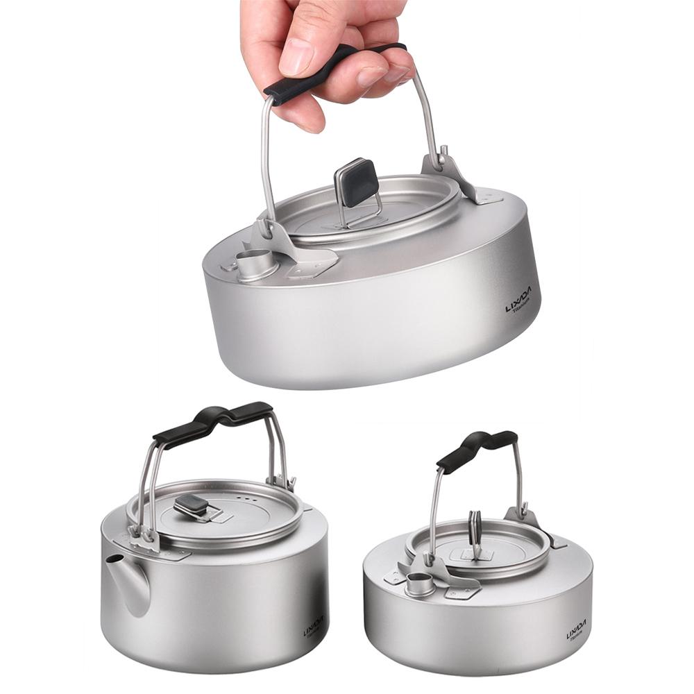 600 ml / 1000 ml Titan-Teekanne, Wasserkocher, leichter Camping-Teekessel, Kaffeekanne für die Küche zu Hause