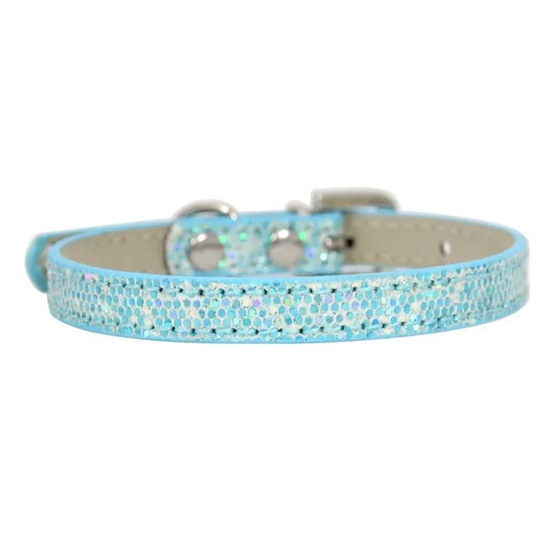 Rhinestones Small Dog Cat Collar Leather PU Adjustable Pet Collar Luxury Decoration Necklace for Kitten Puppy Chihuahua Supplies