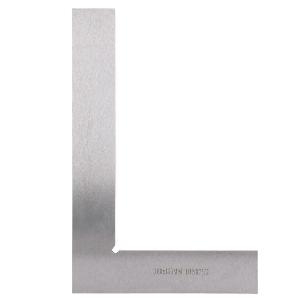 Carbon Steel Machinist Square High Accuracy 200x130mm Engineer Square Ruler 90 Degree Silver Woodworking Square Woodworking