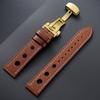 Genuine Cowhide Watchband for Omega Business Watch Band for Seiko 20mm 22mm Butterfly Buckle Stitching Brown Strap for Men Women