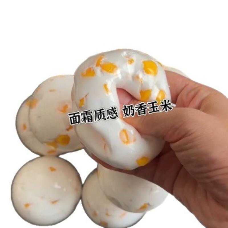 Homemade Stress Relief Balls With Cream Texture And Milk Corn Scent  Sensory Stress Relief Soft Squishy Squeeze Toy