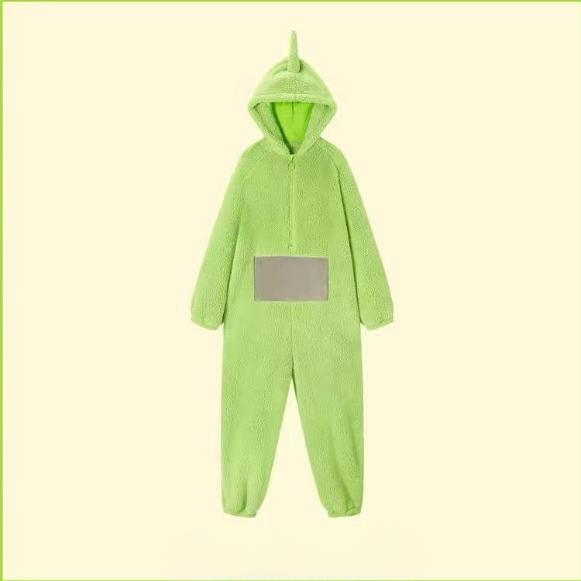 

Детский комбинезон осень зима с капюшоном Телепузики мультфильм аниме мальчики и девочки фланелевая домашняя одежда 140 зелёный